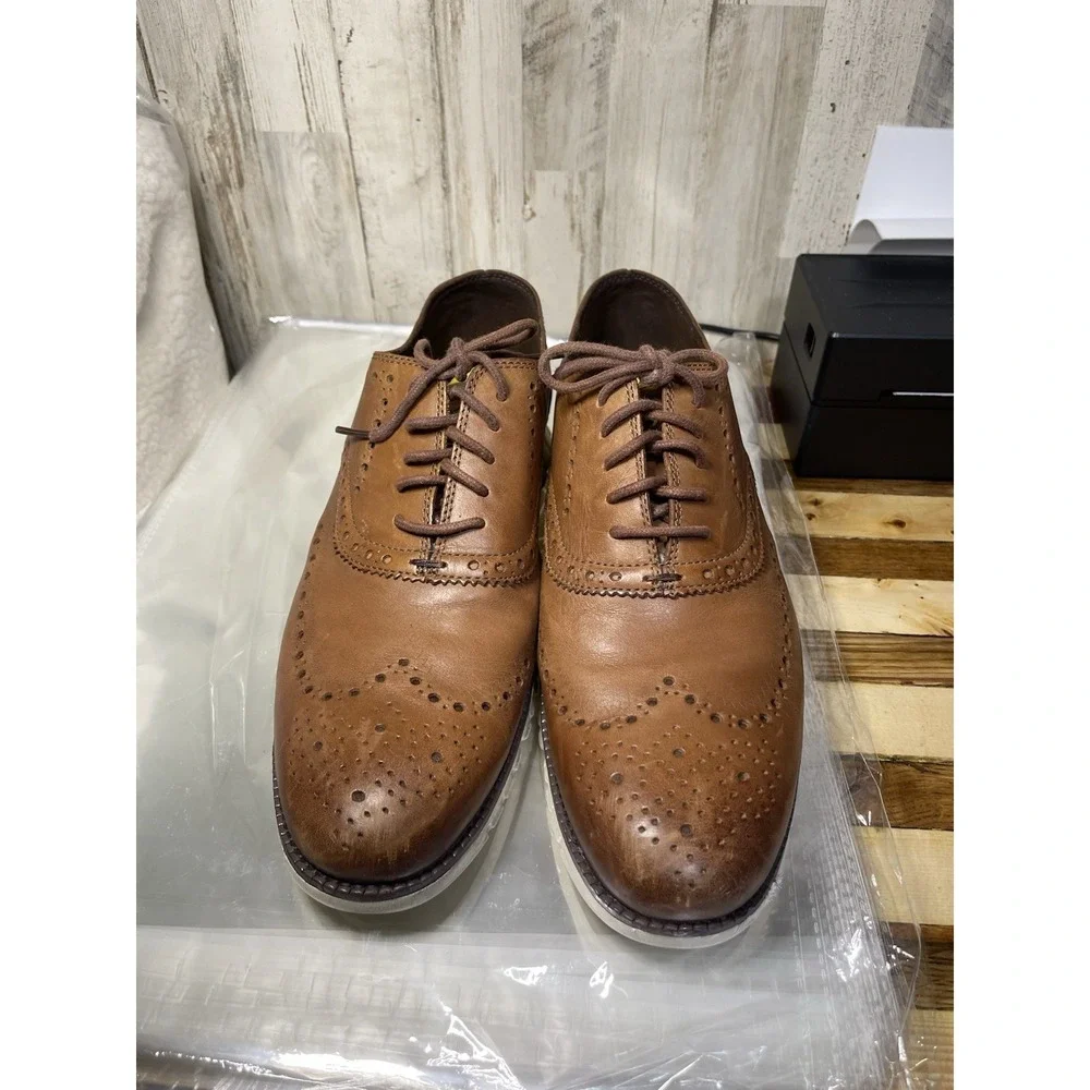 Cole Haan Zerogrand Men's Wingtip Oxford Brown Leather Shoes  11 M  Rubber Sole